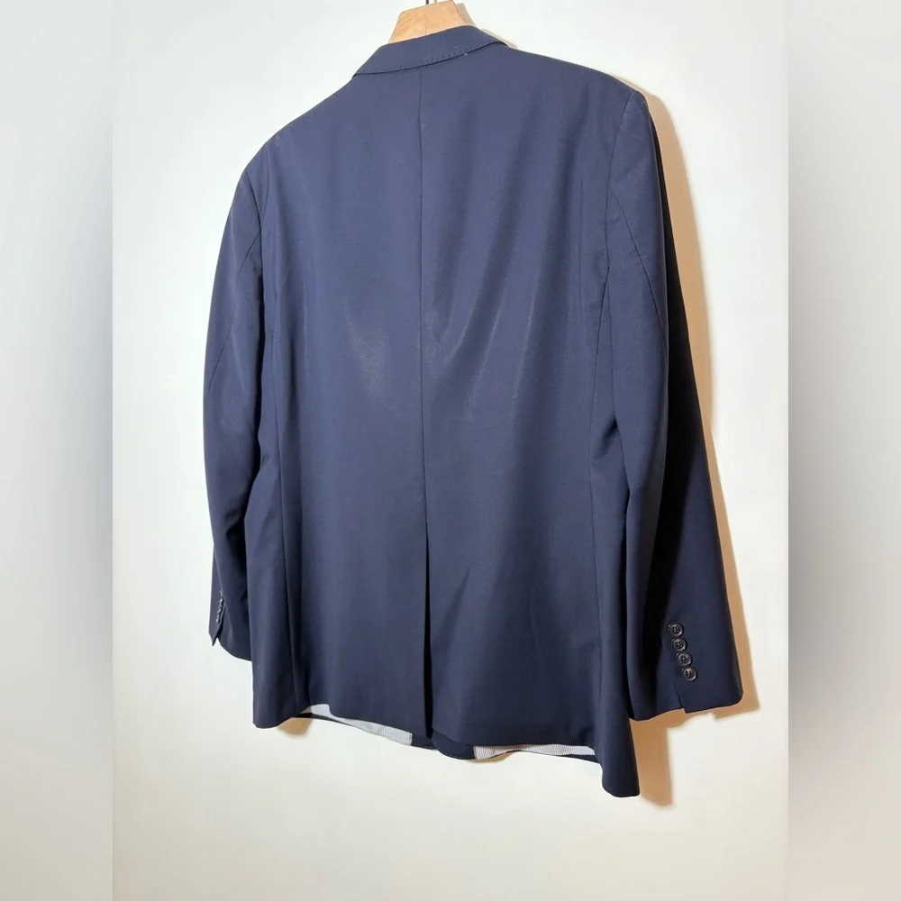 Brooks Brothers 346 Explorer Fitzgerald Fit Solid Navy Blue Wool Blazer Mens 45R